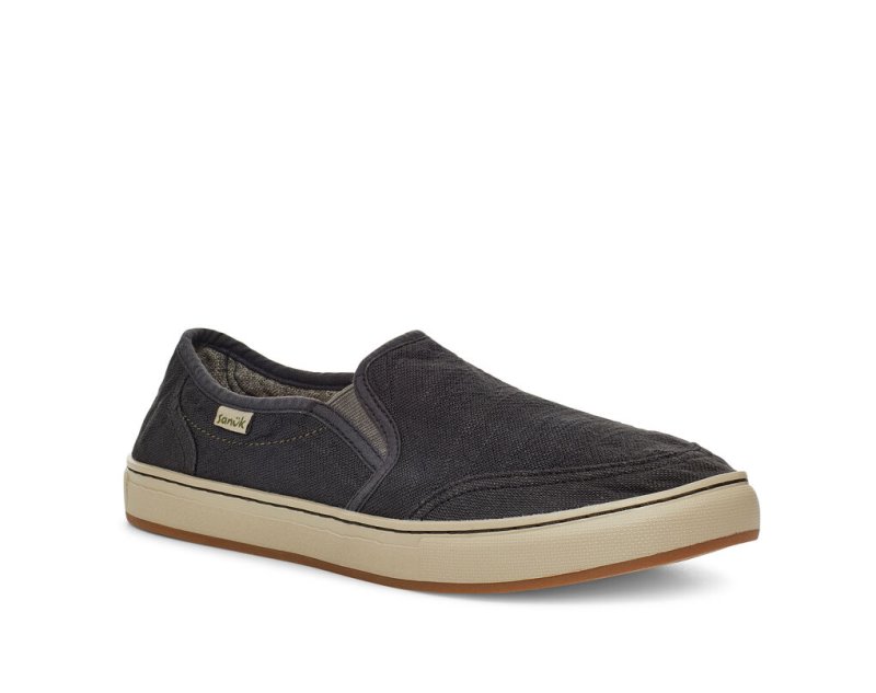 Zapatos Sanuk Tideline Hemp Slip-on Hombre Negros | MX-245213