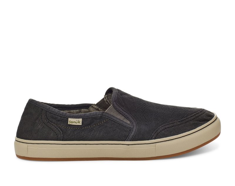 Zapatos Sanuk Tideline Hemp Slip-on Hombre Negros | MX-245213