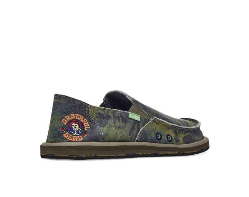 Zapatos Sanuk Vagabond Grateful Dead Niños Verdes Azul Marino | MX-820797