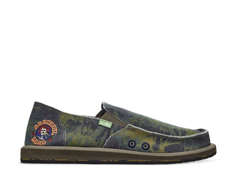 Zapatos Sanuk Vagabond Grateful Dead Niños Verdes Azul Marino | MX-820797