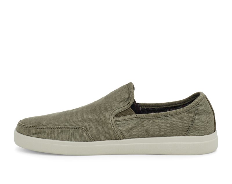 Zapatos Sanuk Vagabond Slip-On Sneaker Wash Vegan Hombre Verde Oliva | MX-879223