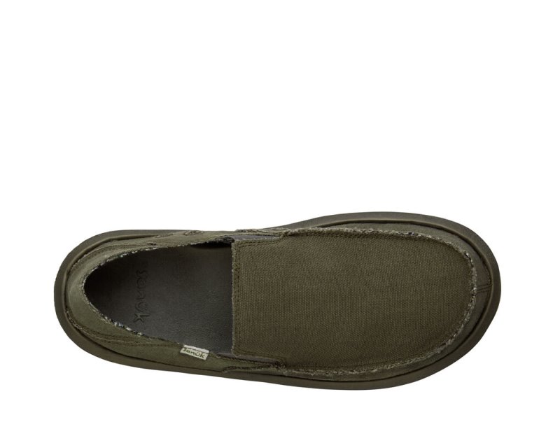 Zapatos Sanuk Vagabond Soft Top Hemp Collapsible Heel Hombre Verde Oliva | MX-478588