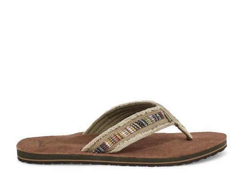 Chanclas Sanuk Fraid So Eco-Friendly Hombre Kaki | MX-968695