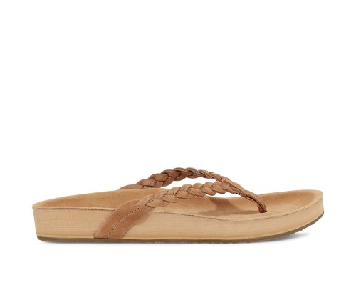 Chanclas Sanuk She Loungy Braid Cuero Mujer Marrom | MX-419668