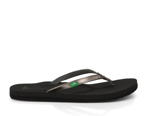 Chanclas Sanuk Yoga Joy Metallic Mujer Negros Dorados | MX-764208