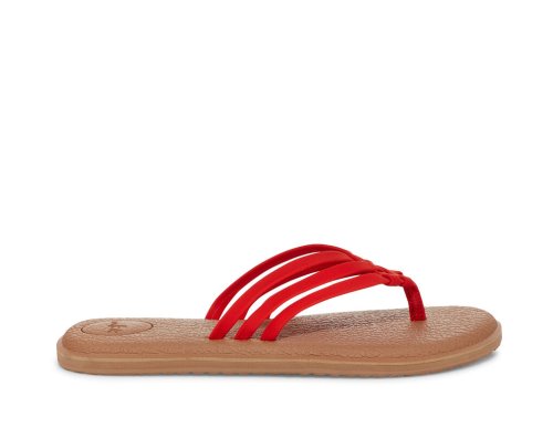 Chanclas Sanuk Yoga Salty Mujer Marrom Rojos | MX-840218