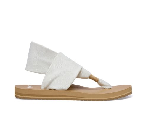 Sandalias Sanuk Sling ST Vegan Mujer Blancos Marrom | MX-766424